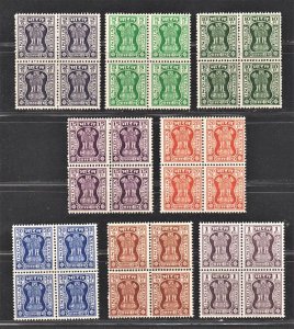 INDIA 1960s Capital of Asoka Pillar (8v B/4, Perf. 14.5 x 14 ) MNG