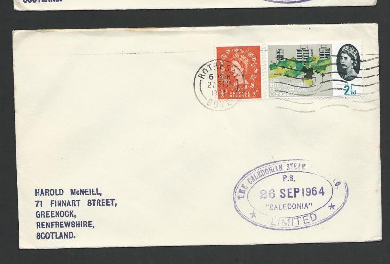 GB SCOTLAND 1964 cover Clyde Steamer cachet P.S. CALEDONIA.................48232