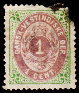 Danish West Indies Scott 5a (1874) Used P, Cat. Value $125.00 C