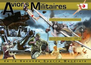 GUINEA 2011 SHEET JAPANESE MILITARY AIRCRAFTS AVIONS WW2 WORLD WAR gu11709b