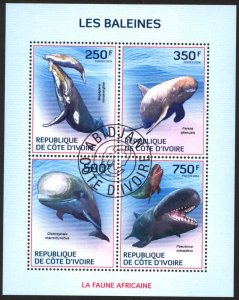 Ivory Coast 2014 Whales Sheet Used / CTO