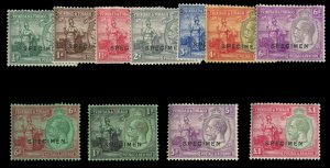 Trinidad and Tobago #21-31S (SG 212-222s) Cat£400 (for set), 1922-28 George ...