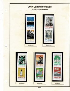 WPA Poster Forever US Postage Booklet Pairs Imperforate #5180-89 VF MNH