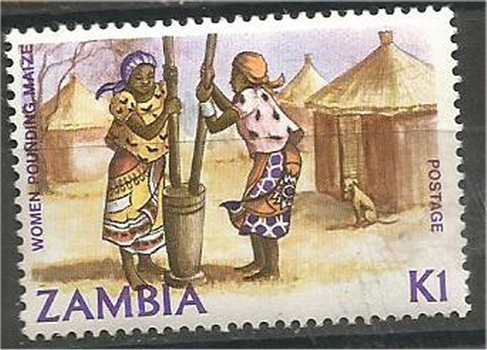 ZAMBIA 1983  MNH. 1k  Grinding corn Scott 252