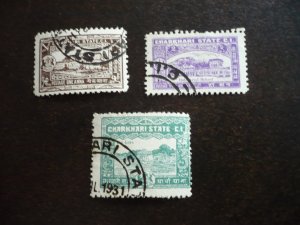 Stamps - Charkhari State - Scott# 28-30 - Used Part Set of 3 Stamps