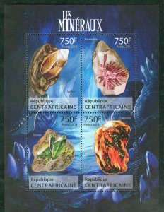 CENTRAL AFRICA 2013 MINERALS SHEET MINT NH