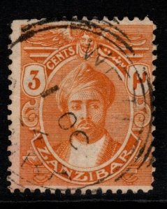 ZANZIBAR SG278 1922 3c ORANGE-YELLOW FINE USED