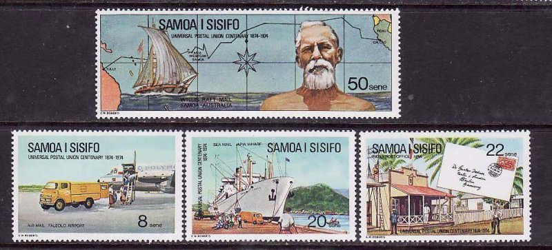 Samoa-Sc#403-6- id9-unused NH set-Maps-UPU-1974-