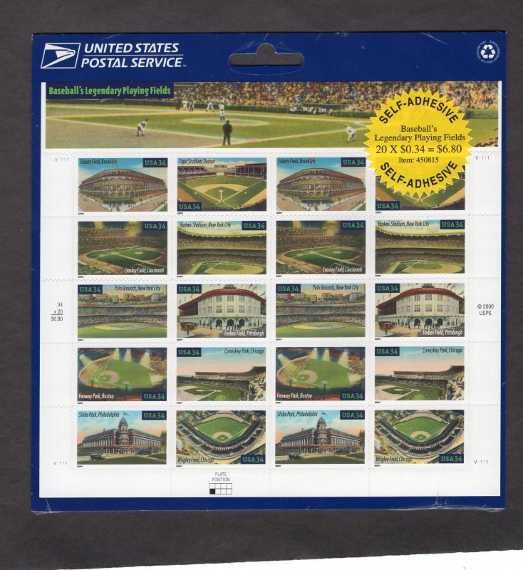 3519a Baseball's Legendary Ballparks, sheet/20 MNH