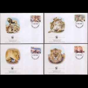 GHANA 2004 - FDCs - 2433 WWF-African Lions Set of 4