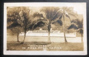1937 Pago Pago Samoa RPPC Postcard cover To San Francisco Ca USA SS Monterrey