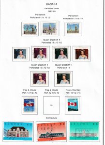 Canada 1987- 1990 - Definitives - VF- Useds group of 29 Stamps