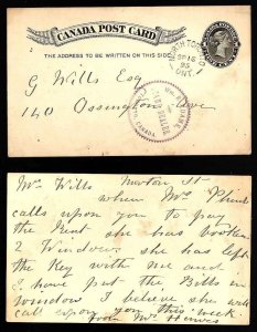 Canada Covers #2506c-1c QV p/c-York Cnty-North Toronto,Ont split ring- Sp 16 189