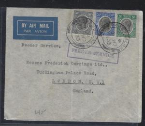 TANGANYIKA (P0302B)  1933 KGV 5C+30C+50C A/M  TO ENGLAND