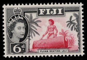 FIJI QEII SG314, 6d carmine & black, NH MINT.