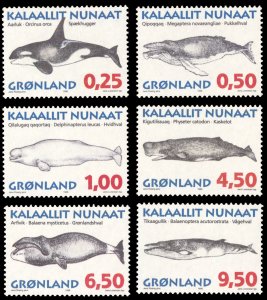 Greenland WHALES 1996 Scott #303-308 Mint Never Hinged