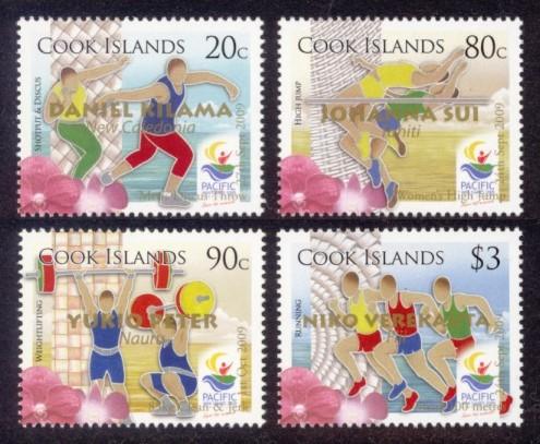 Cook Islands Sc# 1301-4 MNH Pacific Mini Games 2009 Ovpts