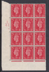 1937 1d Red I41 49 Dot perf 5(E/I) block 6 UNMOUNTED MINT/MNH