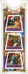 Stamps.Art,Painting, Cabo Verde 2022 year 1+1 sheet perforated