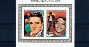 Guinea 1986 ELVIS PRESLEY & MICHAEL JACKSON Collective Imperforated Mint (NH)