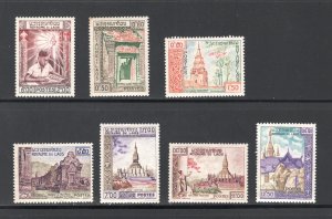 Laos #57, 60-65    VF, Unused, Historic Monuments, CV $4.40  .....  3390081