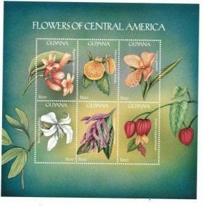 Guyana - 2000 - Flowers Of Central America - Sheet Of 6 - MNH