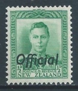 New Zealand #O72 MH 1/2p King George VI Ovptd. Official