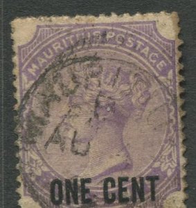 STAMP STATION PERTH Mauritius #89 QV Overprint Issue FU  Wmk 2 - 1893