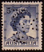 Australia #319 Used - 1959 5d.  - Queen Elizabeth II