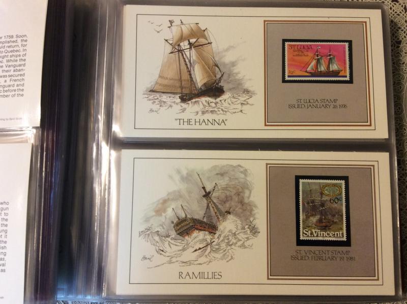 Worldwide Collection of 39 Cachet Cards,Ships,Sailing ships Fine inSpecial Album