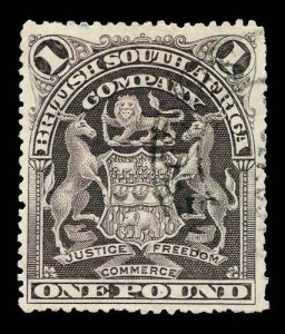 RHODESIA Scott #99 (SG 113) 1909, perf 15, unlisted without overprint, used, HR