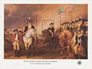 1976 13c Surrender of Cornwallis, Souvenir Sheet of 5 Scott 1686 Mint F/VF NH