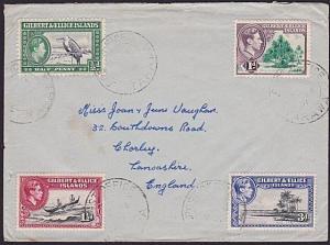 GILBERT & ELLICE IS 1951 cover to UK ex TARAWA..............................6187