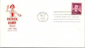 FDC 1955 SC #1052 Farnam Cachet - Joplin, Mo - Unaddressed - Single - F75649