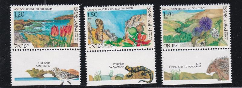 Israel # 1154-1156, Nature Reserve, NH Tab Set, 1/2 Cat.