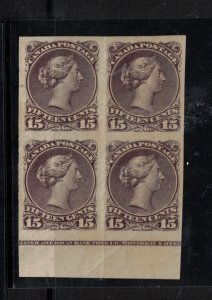 Canada #29d Extra Fine Never Hinged Imperf Block Vertical Fold Between Pairs