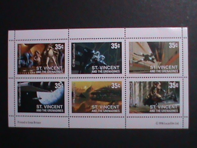 ​ST.VINCENT-1996-SC# 2269a  STARWAR-INSPACE BAR-LUKE-EMPIOR-WING FIGHTER-S/S