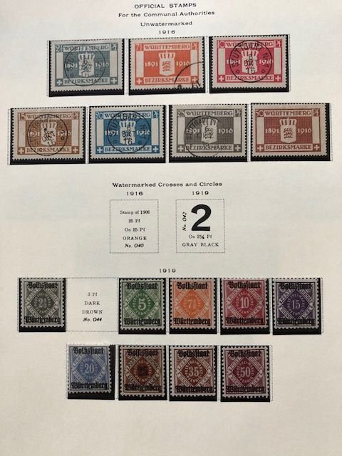 Wurttemberg 10 Scans - In Mounts