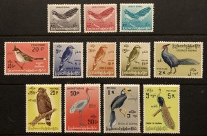 Burma Myanmar  176-187 Complete Mint light H Scott Cat. $55.35 Birds