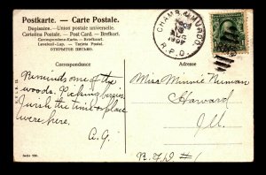 1907 Chamb & Murdo RPO Card / Harvard ILL RFD #1 - L26208