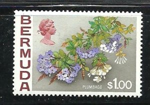 Album Treasures Bermuda Scott # 326  $1  Flower  Plumbago  Mint NH