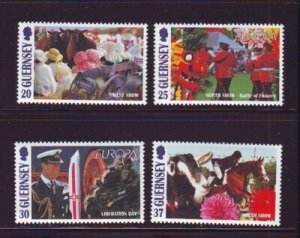 Guernsey Sc 636-639 1998 Europa, Festivals, stamp set mint NH
