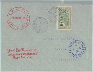 83227 - Madagascar - Postal History - FIRST FLIGHT: Nossi Be - Tananarive # 88a