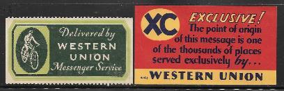 3838   USA Western Union stamp and card