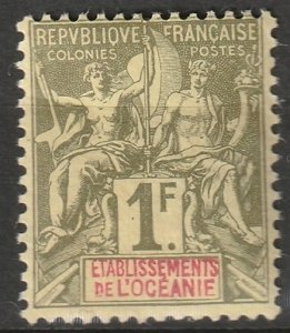 French Polynesia 1892 Sc 20 MH*