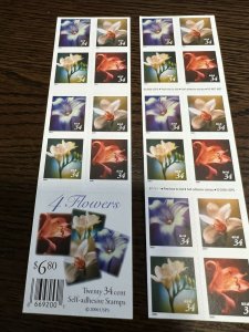 Scott # 3487-3490 -Bklt  Pane Of 20 Stamps MNH-(2000)