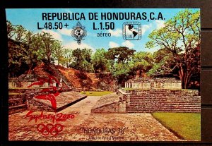 HONDURAS Sc CB6 NH SOUVENIR SHEET OF 2000 - OVERPRINT FOR OLYMPICS