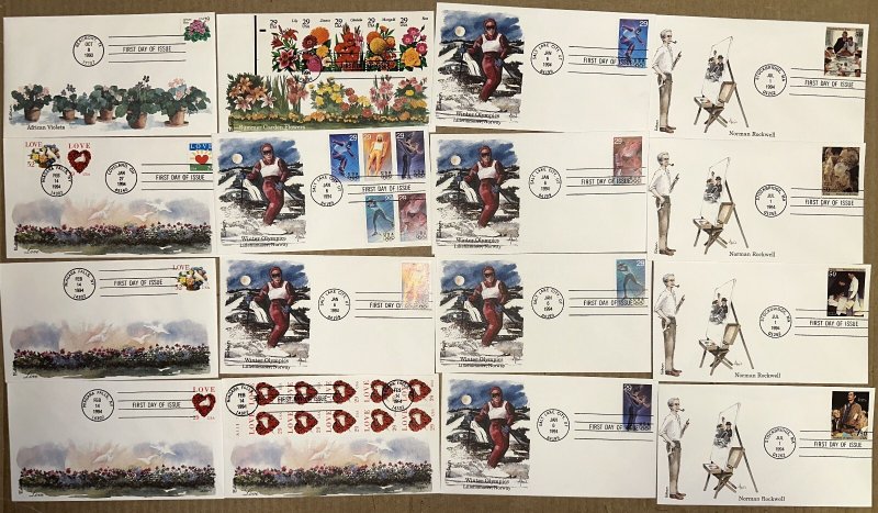 EDKEN CACHETS BIG COLLECTION 94 DIFF. COMMEMORATIVES BLOCKS BOOKLETS VALUE TO $4