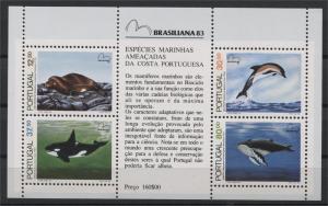 PORTUGAL, SOUVENIR SHEET MARINE LIFE MNH	