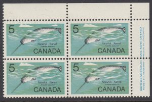 Canada 480i Narwhal dull paper plate block mnh